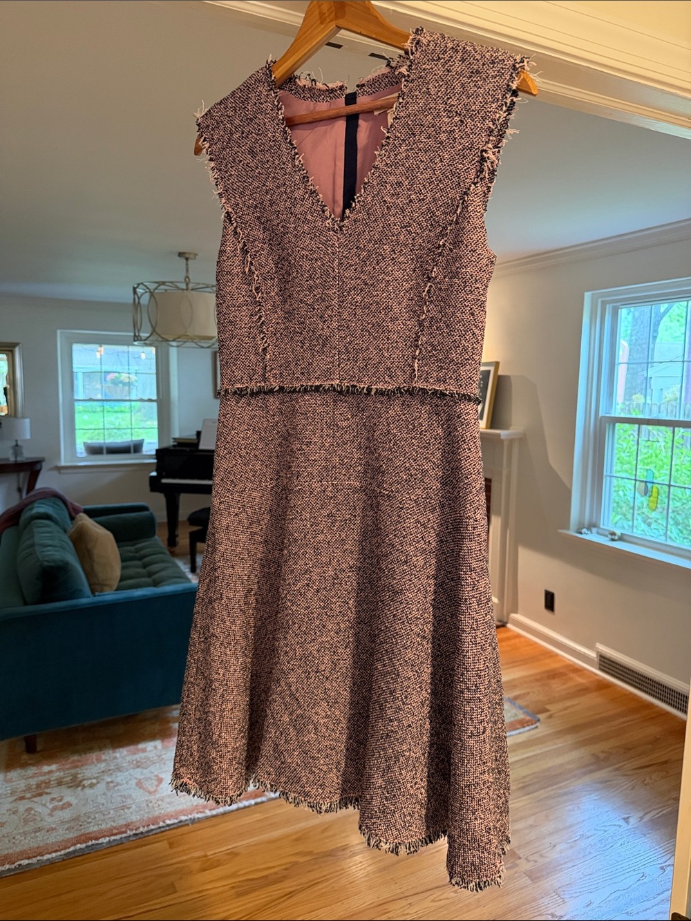 Rebecca Taylor Lavender-Tweed Sleeveless Fit & Flare Dress